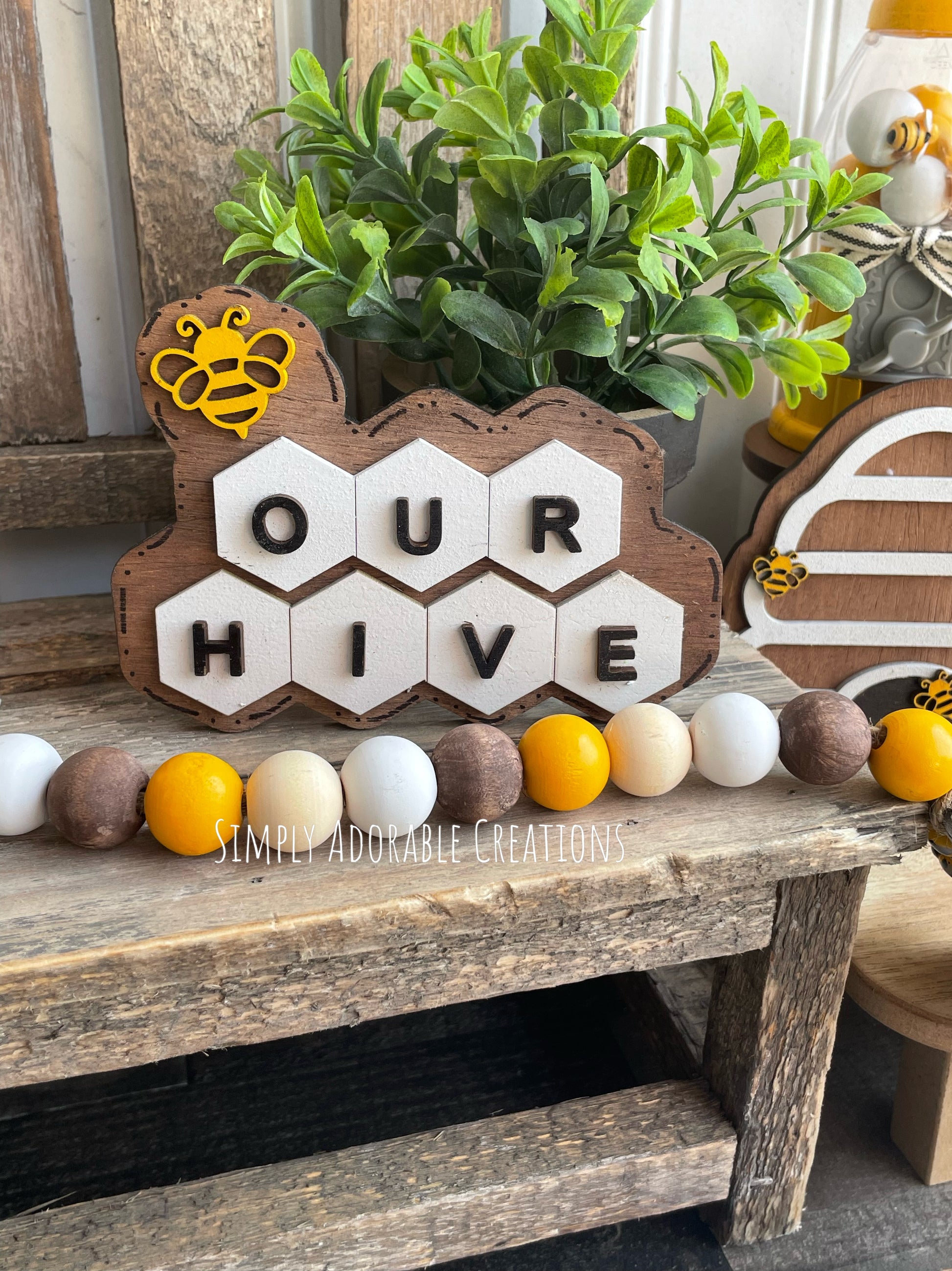 Bumble Bee Tiered Tray Décor - Rustic Orchard Home